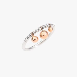 Anello Bollicine Argento e Oro Rosa