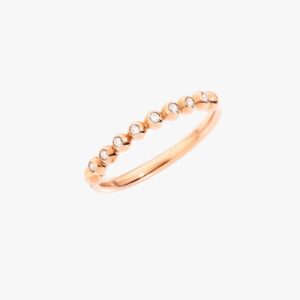 Anello Bollicine Oro Rosa e Diamanti