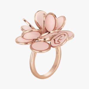 Anello Paillettes Grande Smalto Rosa