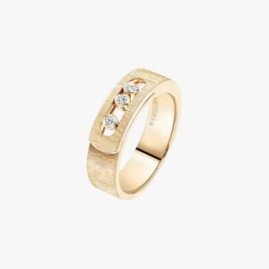 Anello Move Noa Ciselé Oro Giallo e Diamanti