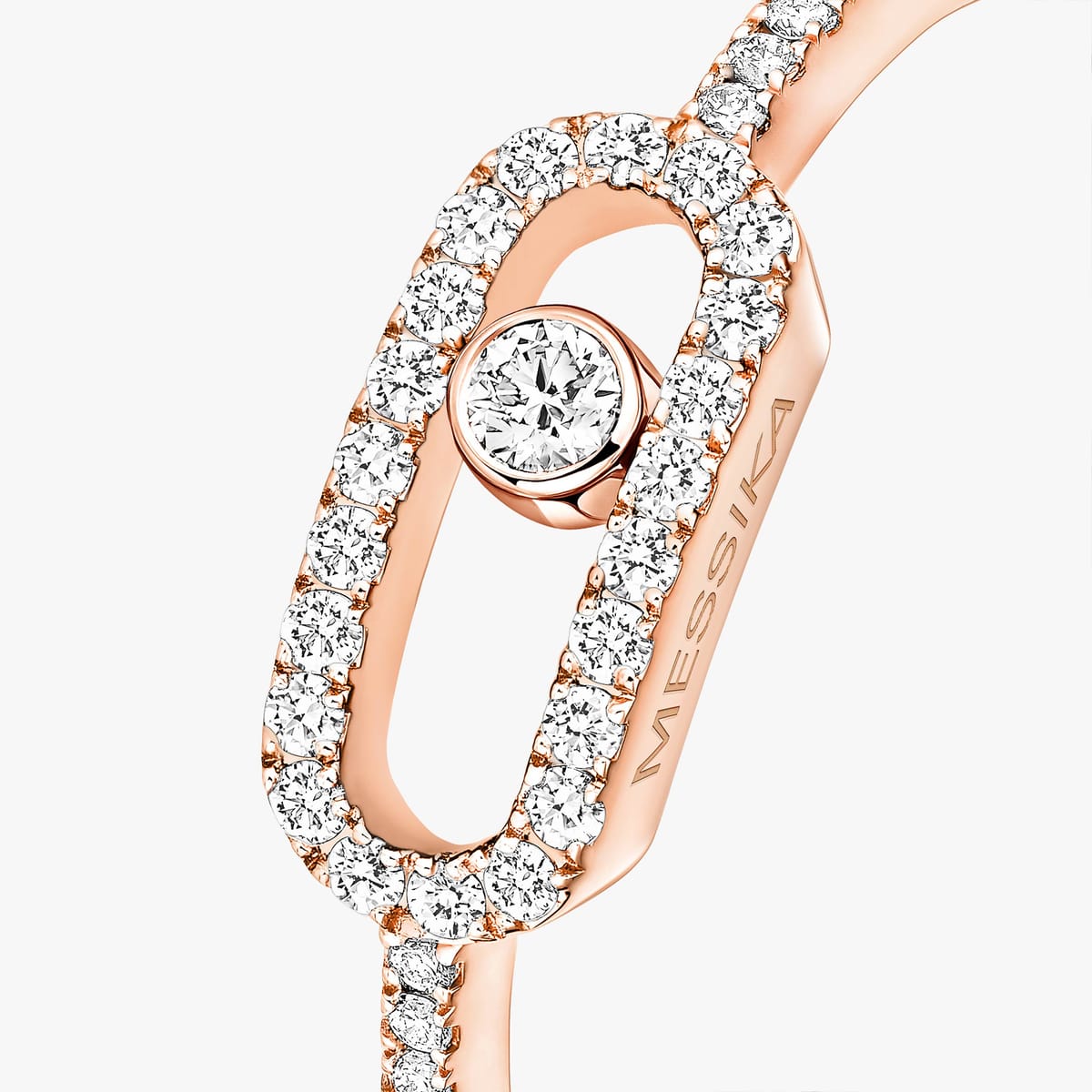 Anello Move Uno Oro Rosa con Pavè - immagine 3
