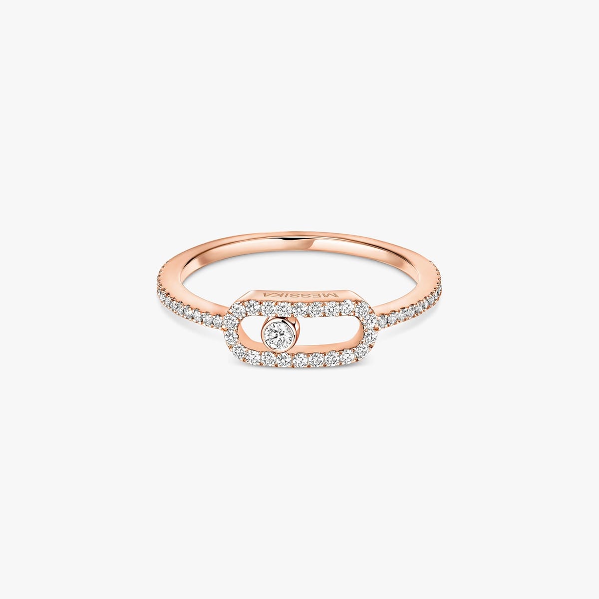 Anello Move Uno Oro Rosa con Pavè - immagine 2