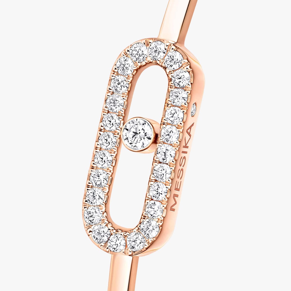 Bracciale Rigido Move Uno Oro Rosa con Pavè - immagine 3