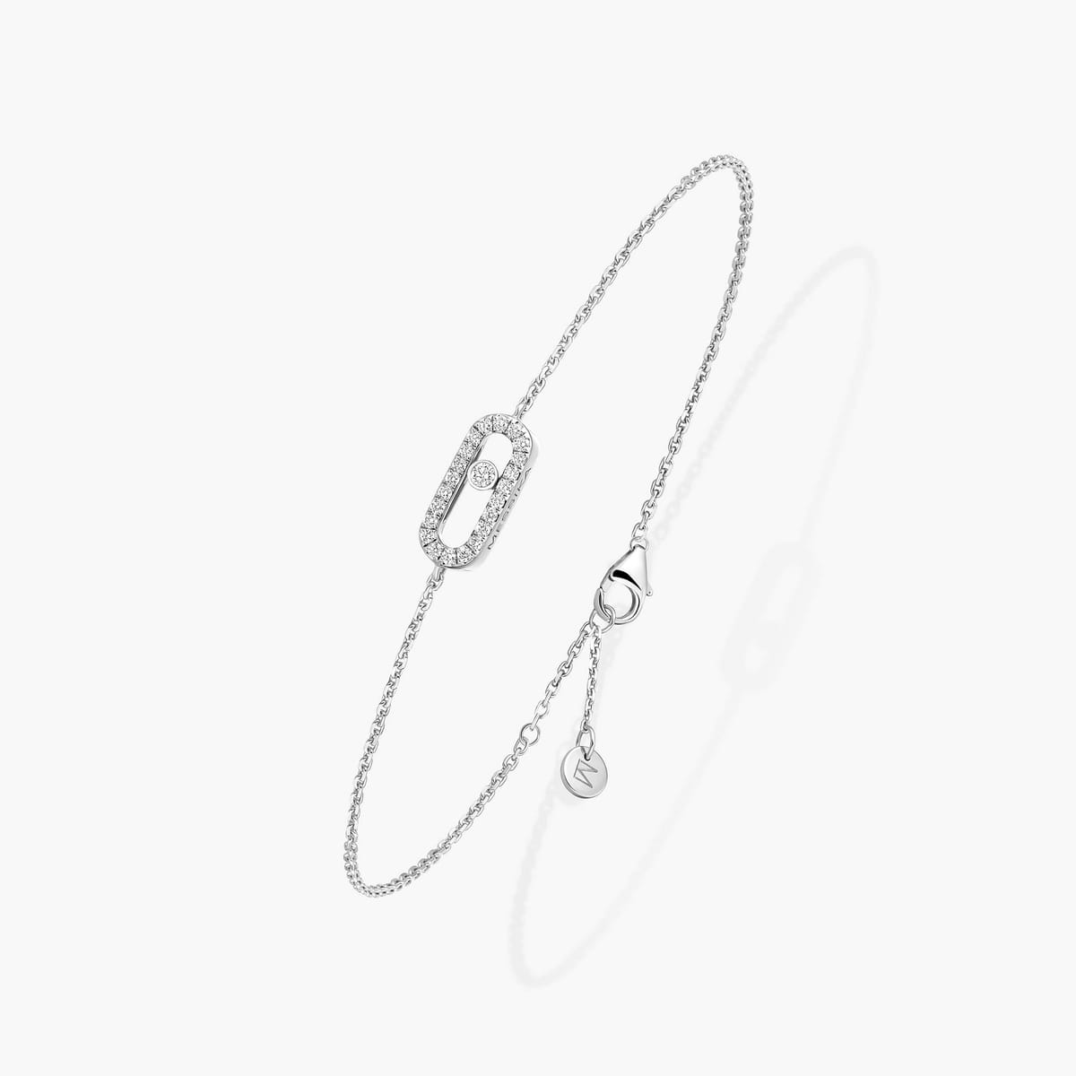 Bracciale Move Uno Oro Bianco con Pavè - immagine 2
