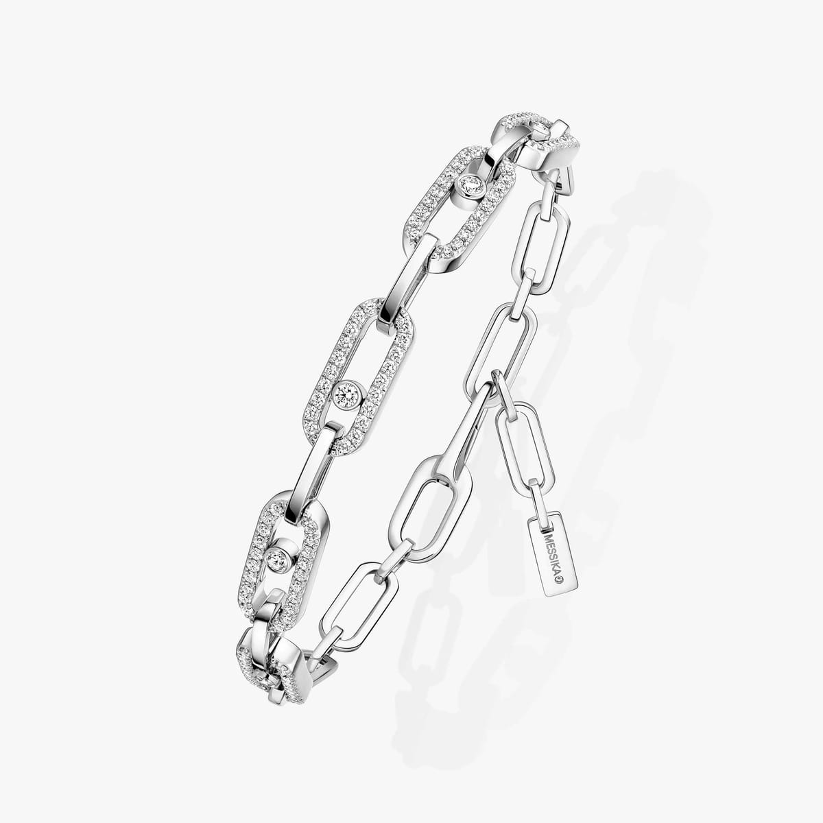 Bracciale Move Link Oro Bianco e Diamanti - immagine 2
