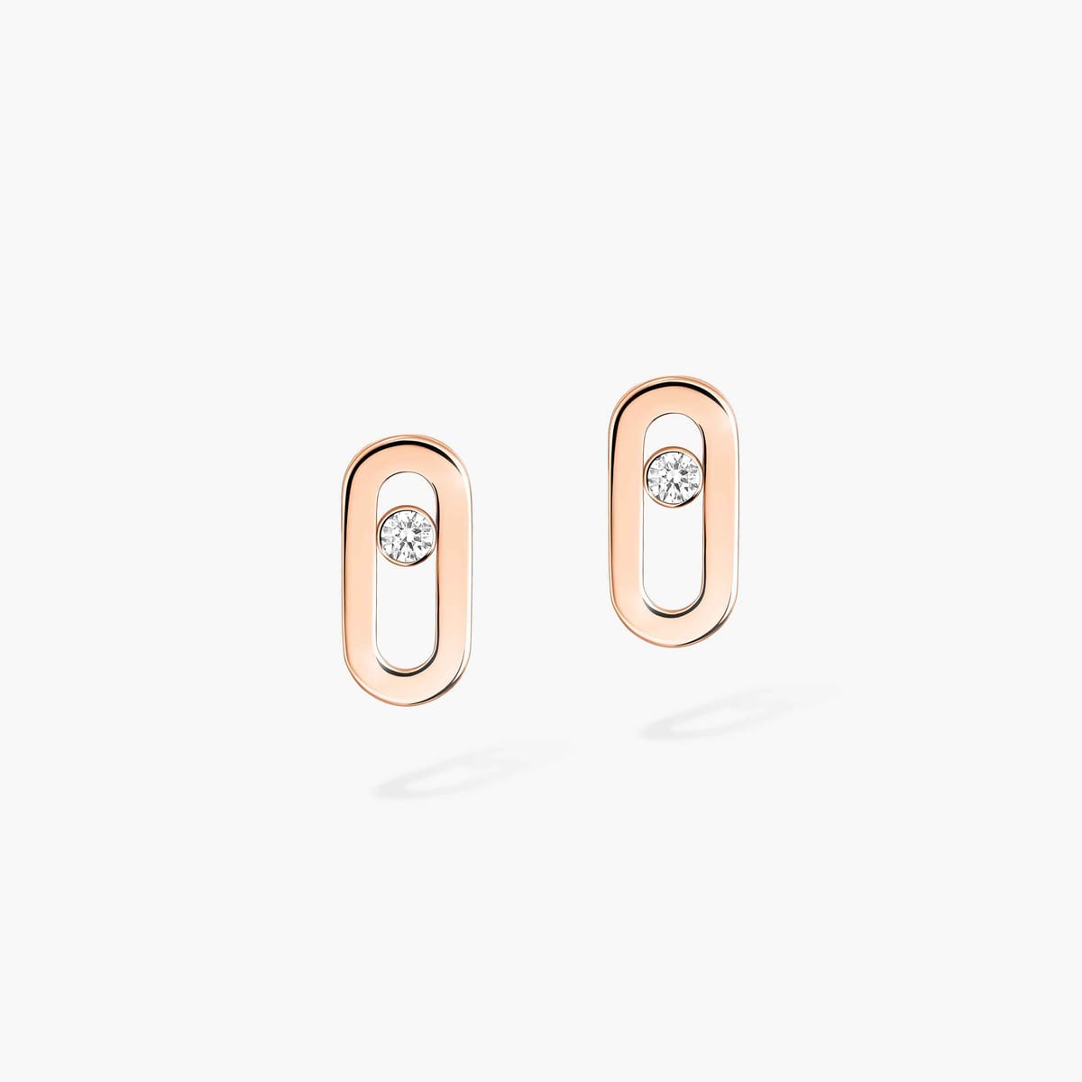 Orecchini Move Uno Oro Rosa e Diamanti Bianchi